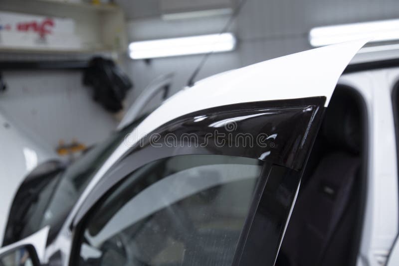 Deflectors for Side Windows of the Car.Car Accessory Stock Photo