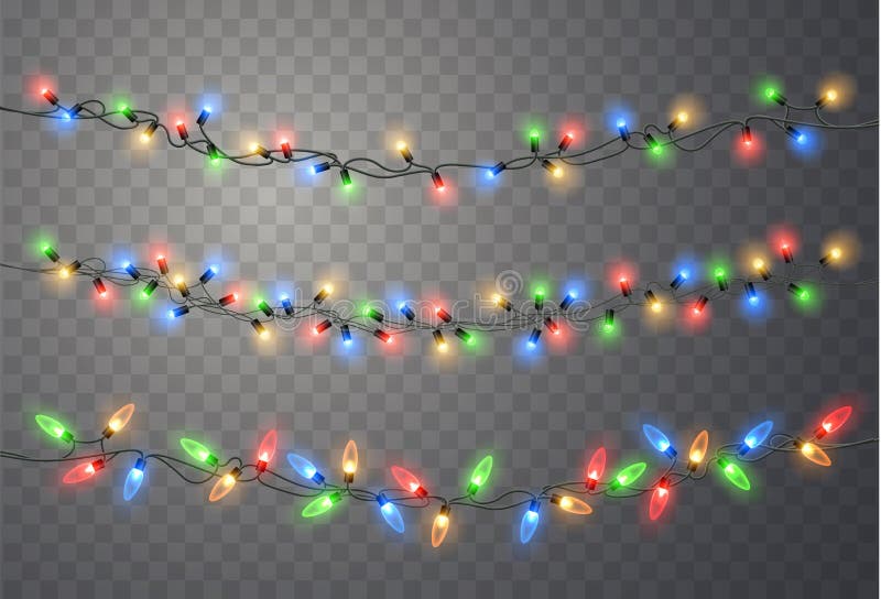 Defocused abstrakter Weihnachtshintergrund Kette mit glühenden Glühlampen vektor abbildung