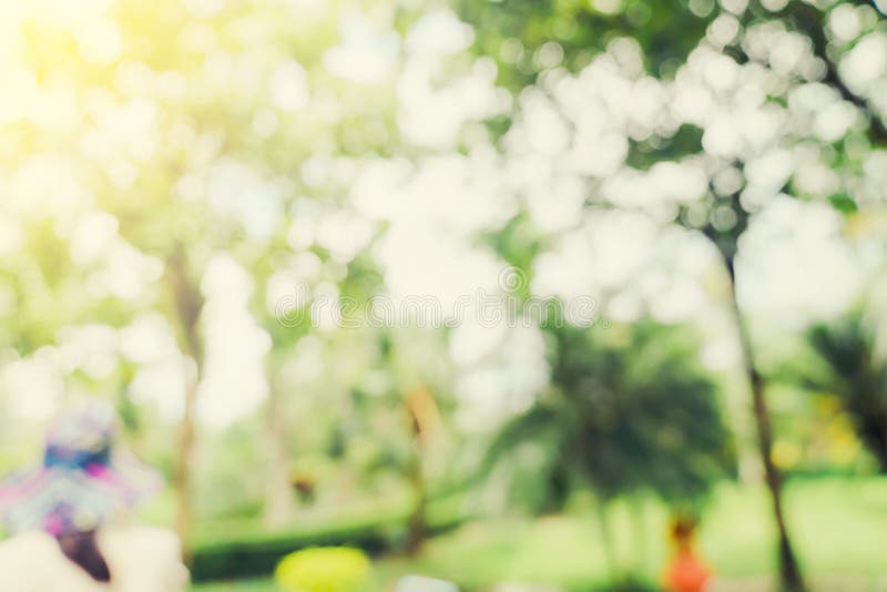 Defocused Bokeh and Blur Background of Garden Trees in Sunlight with  Vintage Toned Stock Photo - Image of pathway, plant: 235845132