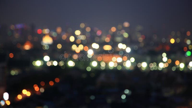 Defocused City light blur bokeh stock image