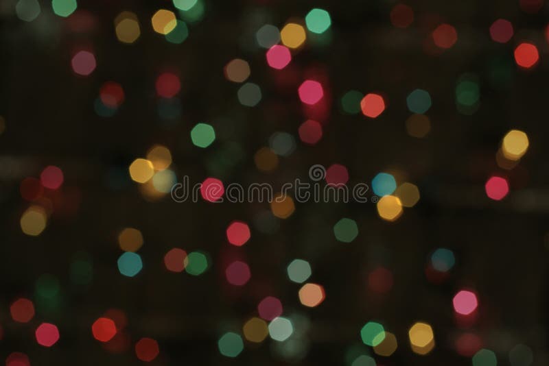 Defocused Colorful Lights on Black Background. Shooting at Night Stock