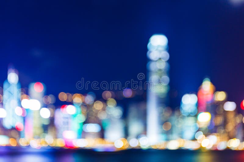 Defocused Hong Kong skyline