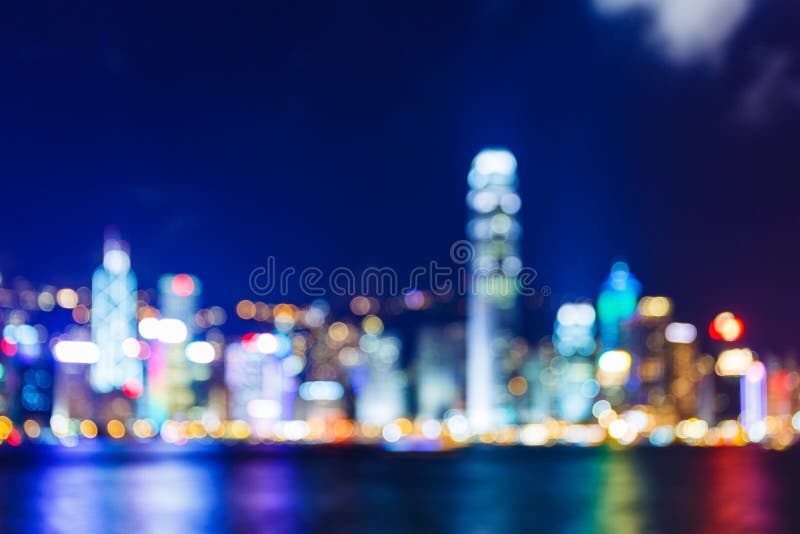 Defocused Hong Kong skyline