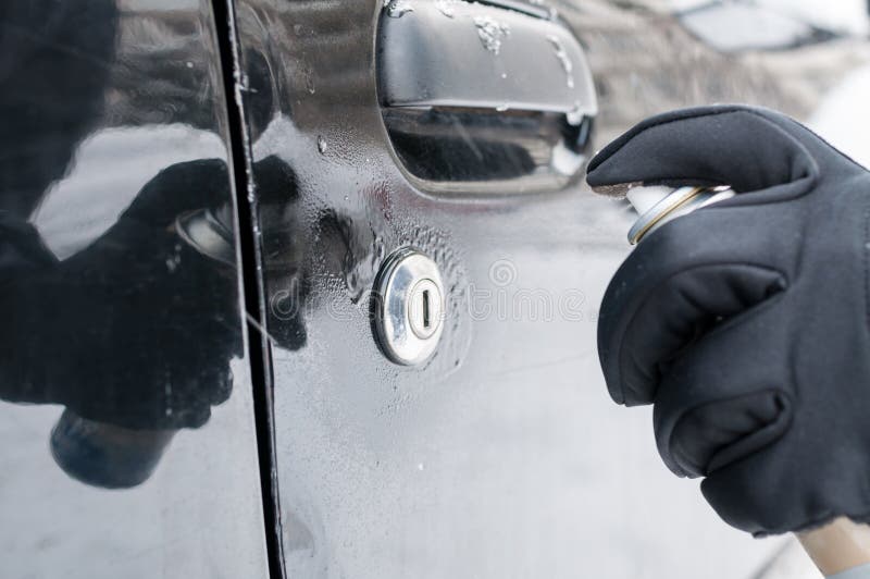 Closeup Man Hand Lock Door De Icer Stock Photos Free & RoyaltyFree