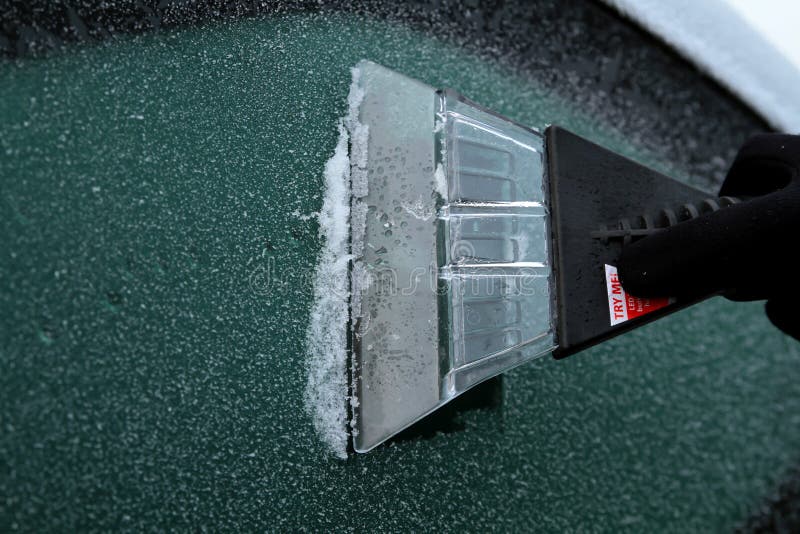 Defrosting a Car Windshield Stock Photo - Image of winter, snow: 162326010