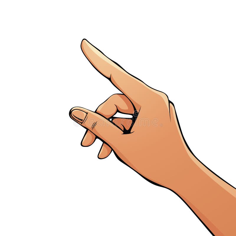 Deget arătând cu degetul cu degetul cu degetul cu degetul cu degetul cu degetul cu degetul cu degetul cu degetul cu mâna femelă. vector illustration