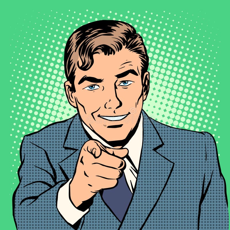 Deget arătător bărbat stock illustration