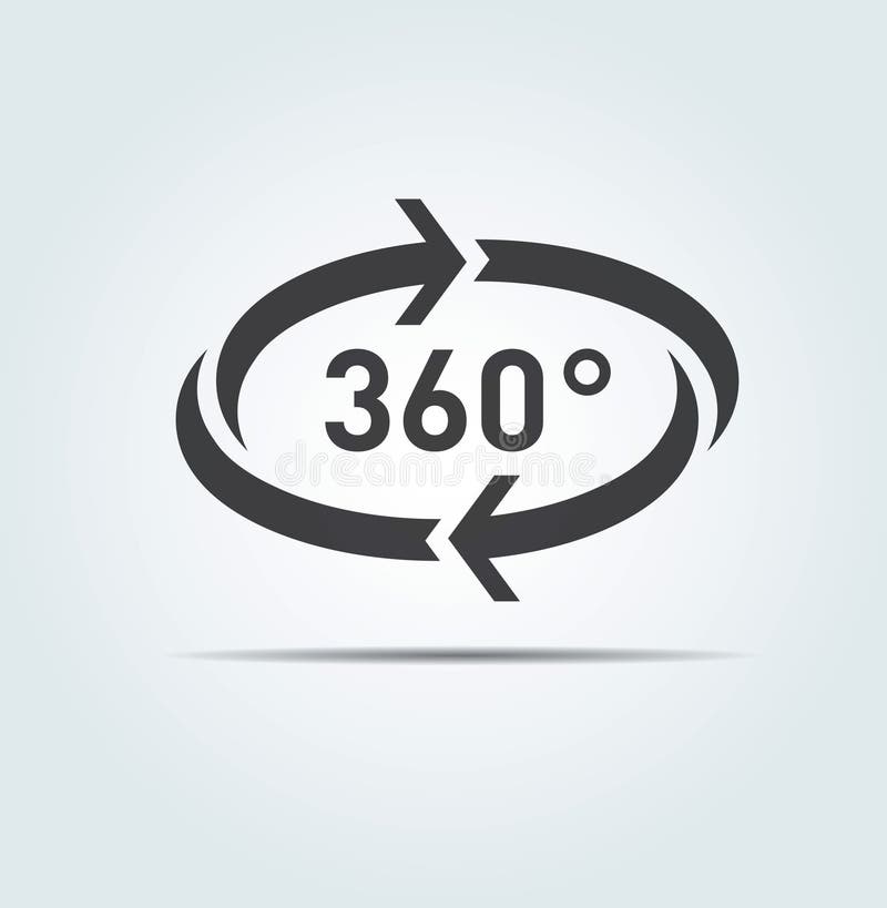 360 degree circular rotation. Vector arrows. Refresh and reload icon royalty free illustration
