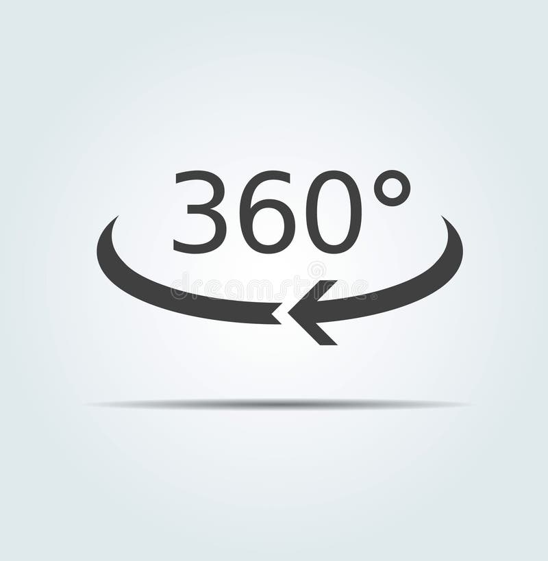 360 degree circular rotation. Vector arrows. Refresh and reload icon stock illustration