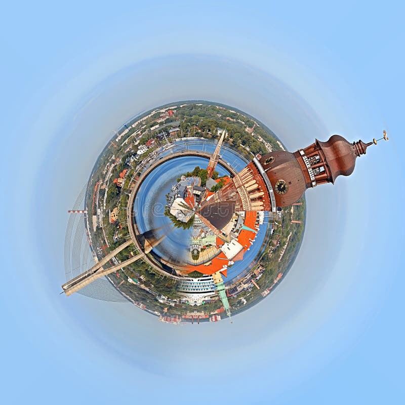 360 degree of cityscape and skyline of Riga city, Latvia royalty free stock photos