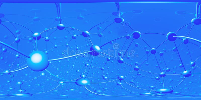 360 degree schematic diagram of the lattice structure. Panorama, environment 360° HDRI map. Equirectangular projection vector illustration