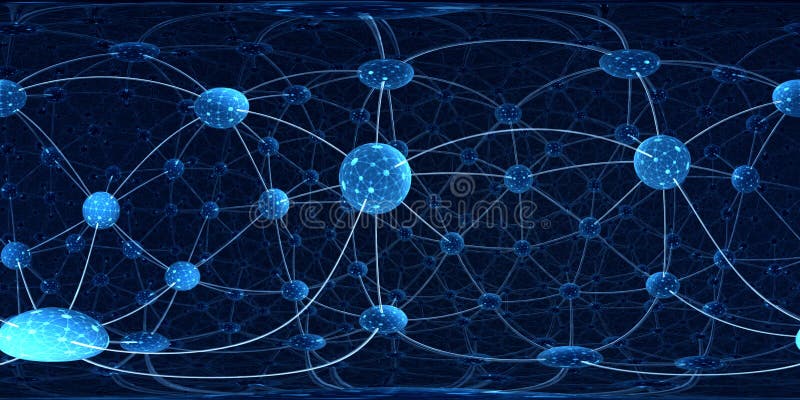 360 degree schematic diagram of the lattice structure. Panorama, environment 360° HDRI map. Equirectangular projection royalty free illustration