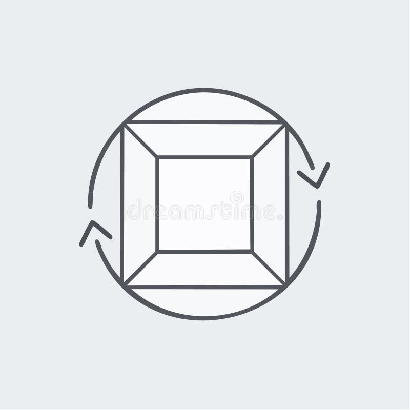 360 Degree View 3D Box Line Icon vector illustration