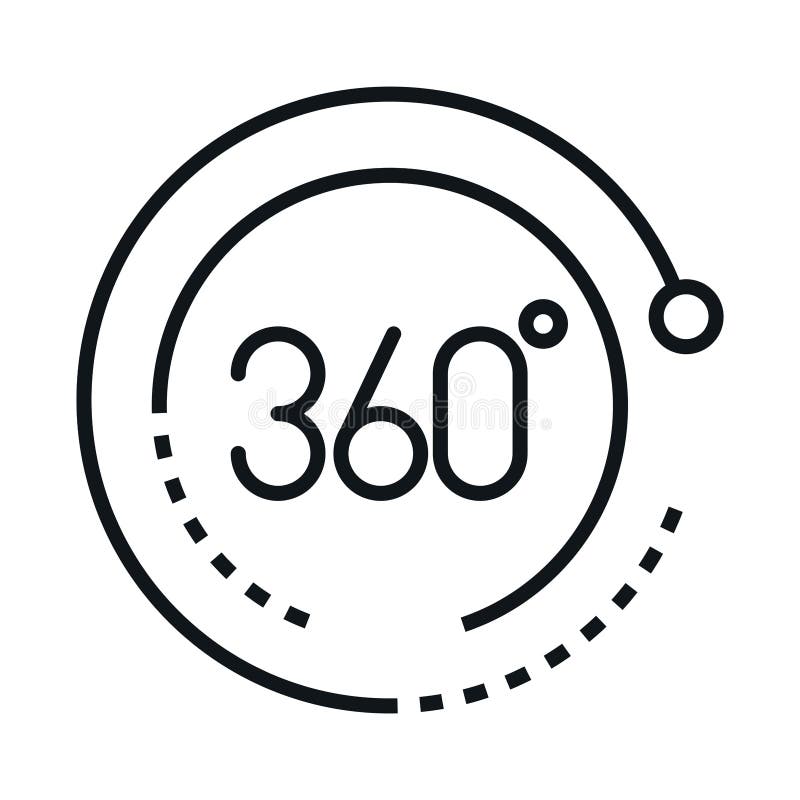 360 degree view virtual tour linear style icon design