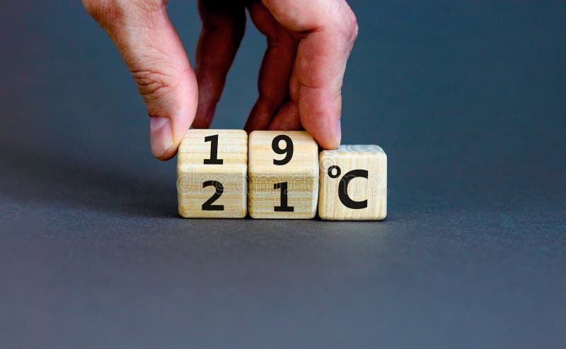 19 or 21 Degrees Celsius Symbol. Concept Word 19 or 21 Degrees Celsius ...