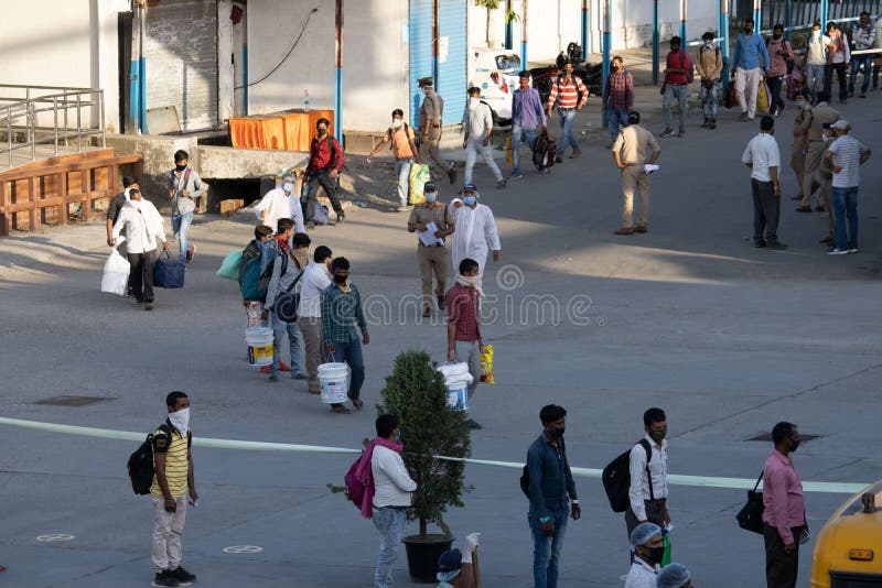 Migrant people at railway station