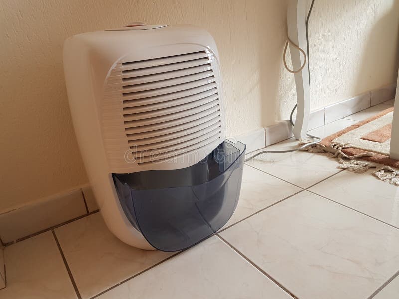 Dehumidifier on the Floor White Red Plastic Stock Image Image of