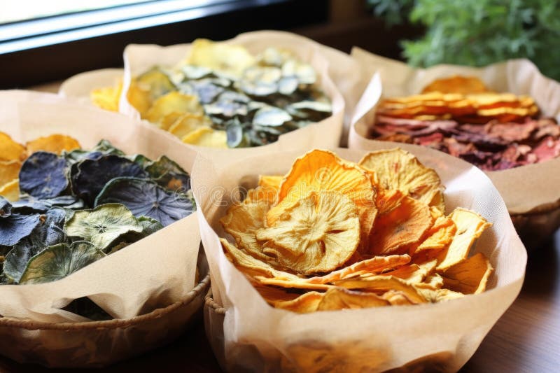 Dehydrated Vegetable Chips Ready for Snacking Stock Illustration Illustration of vegetable