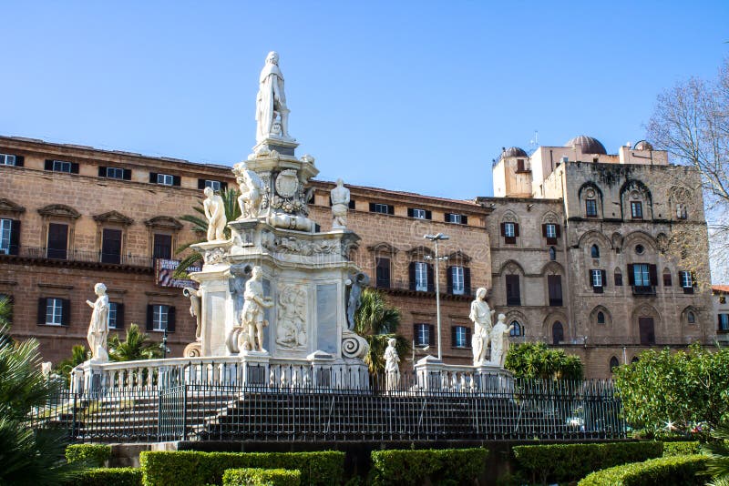 View of the famous Palazzo dei Normanni, Royal Palace, in Palermo, today it is the seat of the regional parliament of Sicily. View of the famous Palazzo dei Normanni, Royal Palace, in Palermo, today it is the seat of the regional parliament of Sicily