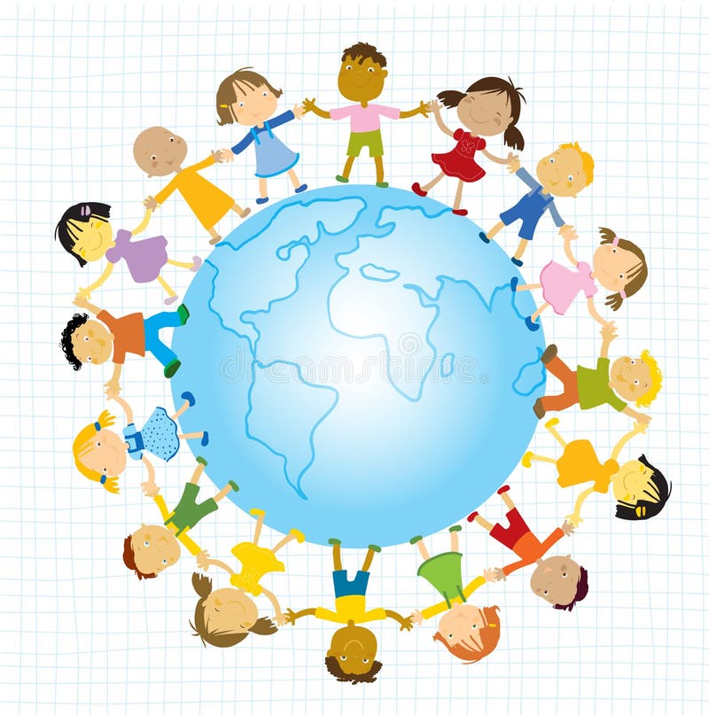 Crianças - Vamos todos ser amigos ilustração royalty free