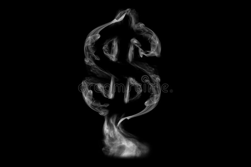 Steam or smoke in a form of dollar sign. Steam or smoke in a form of dollar sign