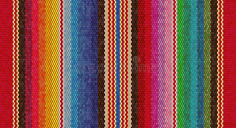 Deken strepen naadloos vectorpatroon. achtergrond van het cinco de mayo party decor of etnische mexicaanse fabric - patroon