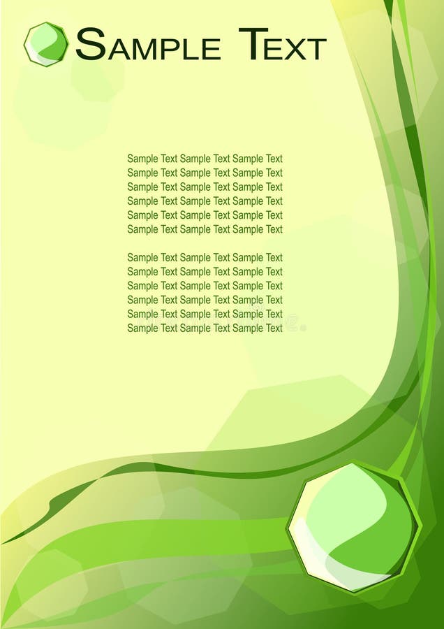 Vector illustration that depicts an abstract geometric background, in shades of yellow and green. An example shows how to use the image to make the cover of a dossier. Vector illustration that depicts an abstract geometric background, in shades of yellow and green. An example shows how to use the image to make the cover of a dossier