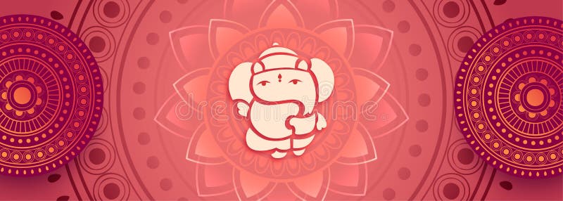 Dekoracyjnego pięknego władyki ganesha baanner artystyczny projekt. Dekoracyjnego pięknego władyki ganesha baanner projekta artystyczny wektor