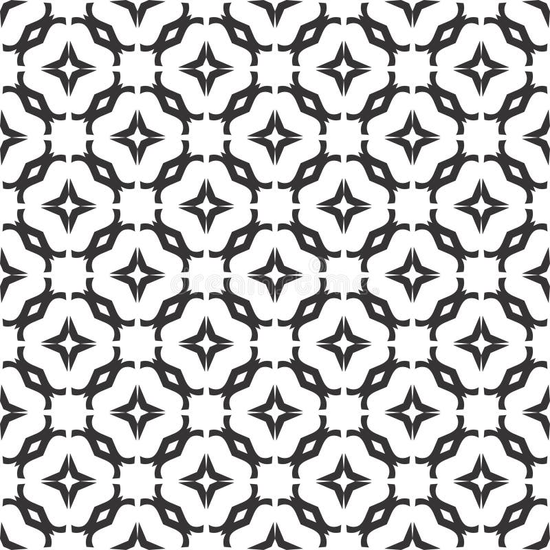 Dekoracyjny Bezszwowy Kwiecisty Geometryczny Czarny & Biały Deseniowy tło royalty ilustracja Dekoracyjny Bezszwowy Kwiecisty Geometryczny Czarny & Biały Deseniowy tło royalty ilustracja