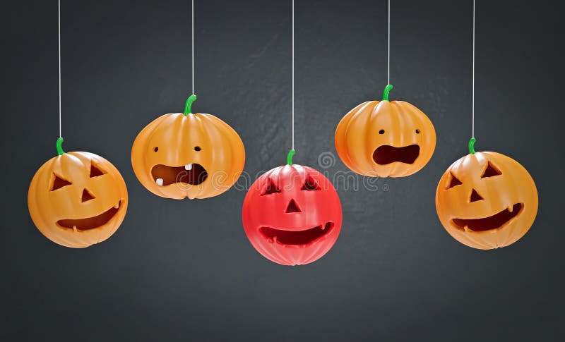 Dekoracyjny Halloweenowy bani 3d rendering royalty ilustracja Dekoracyjny Halloweenowy bani 3d rendering royalty ilustracja
