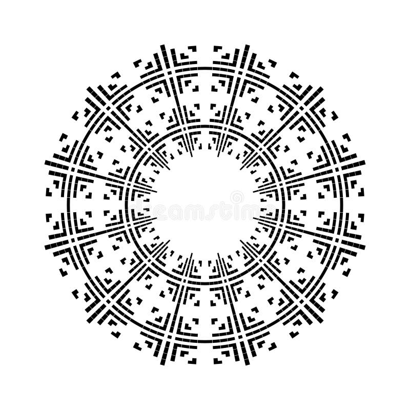 Dekoracyjny Radialny Wzorzec Koła Geometrycznego ilustracji