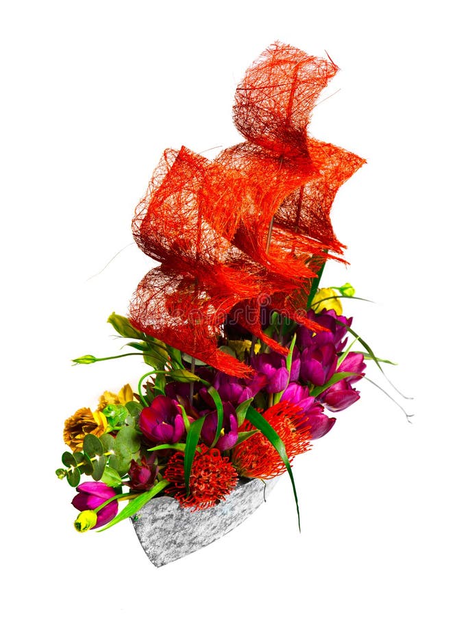 Dekoration Mit Blumen in Form Einer Lieferung Stockbild Bild von voll