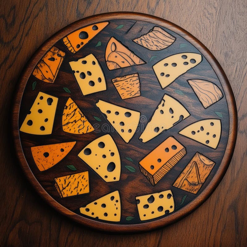 Dekorationstablett aus Holzkäse vektor abbildung