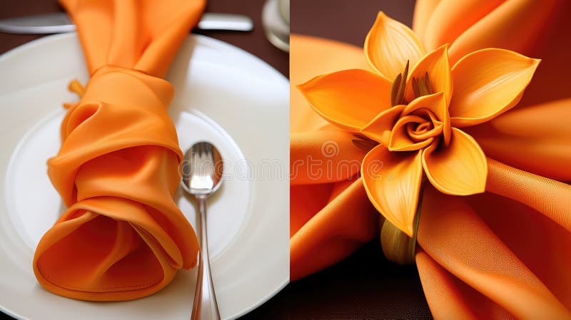 Dekorativ orange napkin vektor illustrationer