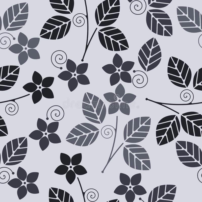 Dekorativ sömlös modell med blommor och sidor royaltyfri illustrationer Dekorativ sömlös modell med blommor och sidor royaltyfri illustrationer