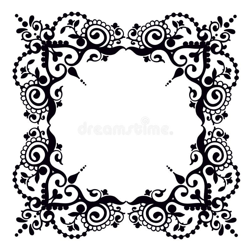 Dekorative elegante Verzierung in Form eines Rahmens oder eines Quadrats Vektorabbildung auf weißem Hintergrund vektor abbildung Dekorative elegante Verzierung in Form eines Rahmens oder eines Quadrats Vektorabbildung auf weißem Hintergrund vektor abbildung