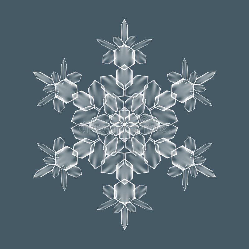 Decorative Snowflake. Background pattern for winter and christmas theme. Transparent realistic snow flake with mesh and gradient. Vector illustration EPS10. Clip-art for your design and business. Decorative Snowflake. Background pattern for winter and christmas theme. Transparent realistic snow flake with mesh and gradient. Vector illustration EPS10. Clip-art for your design and business