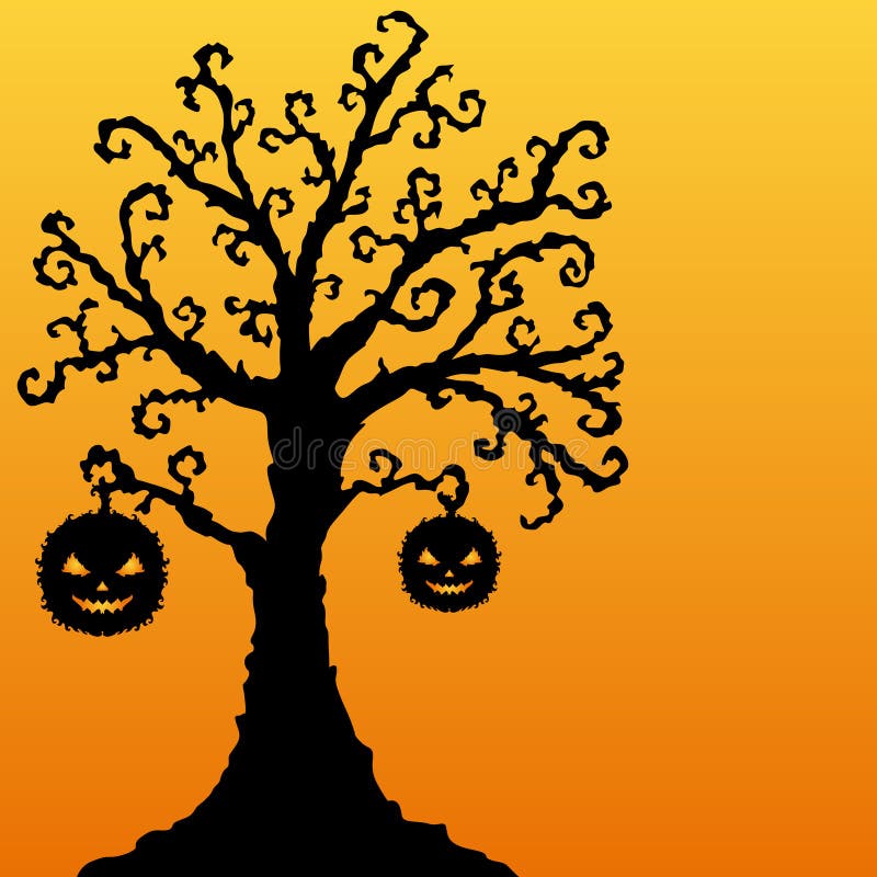 Dekorativer Halloween-Baum vektor abbildung. Illustration von glücklich - 32803675