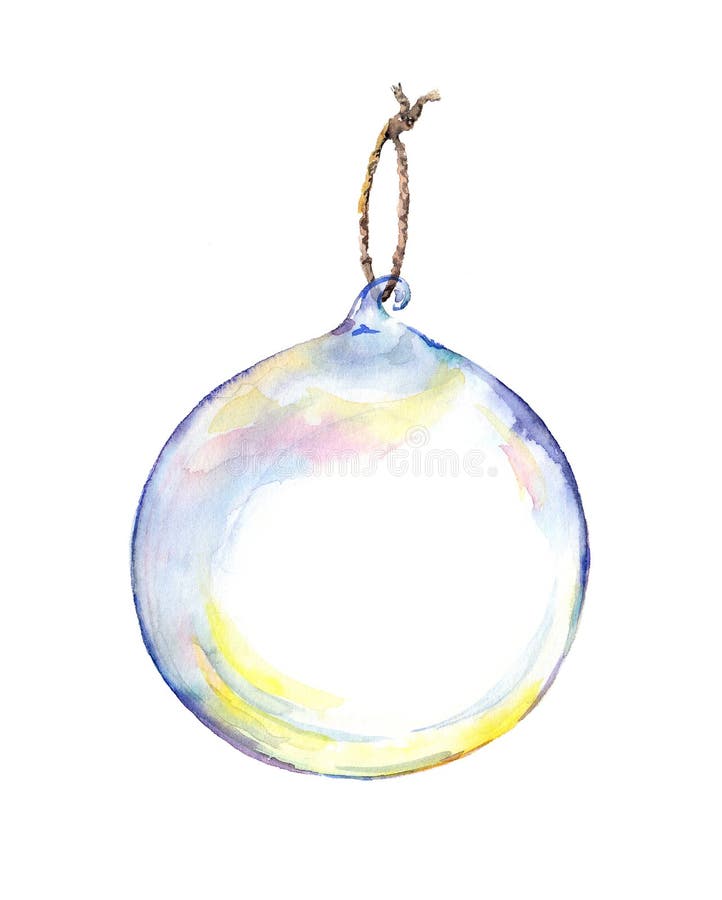 Dekorativer Weihnachtsflitter - transparentes Glas watercolor stockfoto Dekorativer Weihnachtsflitter - transparentes Glas watercolor stockfoto