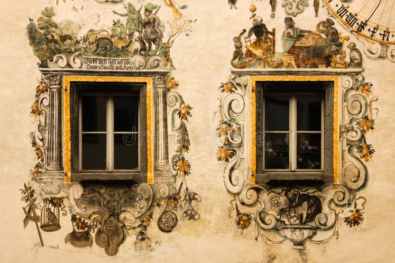 dekorerade fönster Berchtesgaden germany