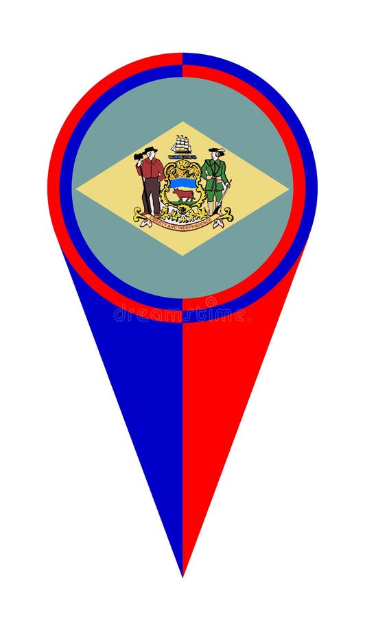 Delaware Map Pointer Location Flag vector illustration