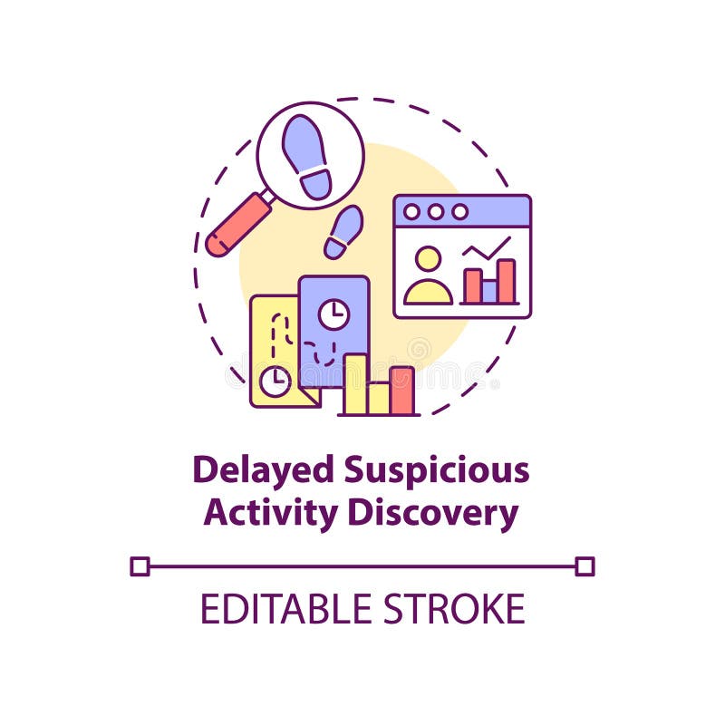 Delayed Suspicious Activity Discovery Concept Icon Stock Vector