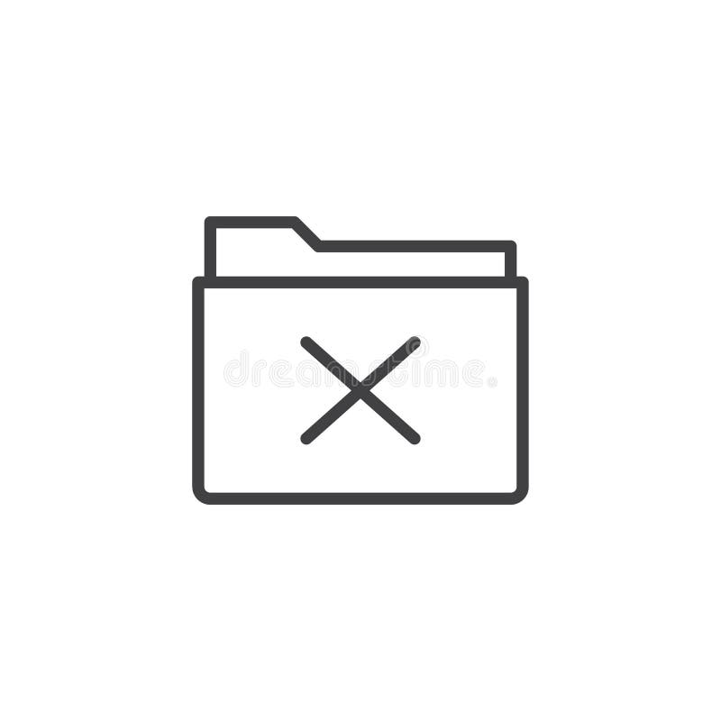 Delete folder line icon vector illustration