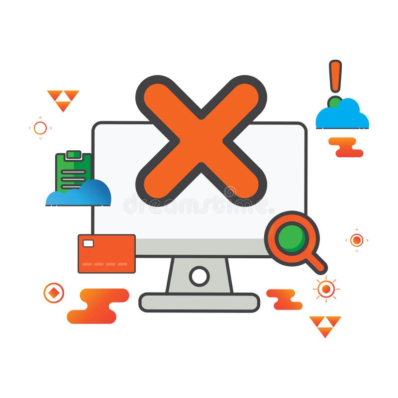 Delete illustration. computer illustration. Flat vector icon. can use for, icon design element,ui, web, mobile app vector illustration