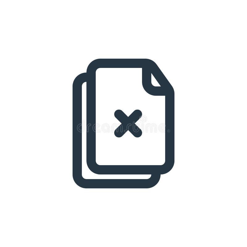 Delete selection icon vector from file and folder concept. Thin line illustration of delete selection editable stroke. delete vector illustration