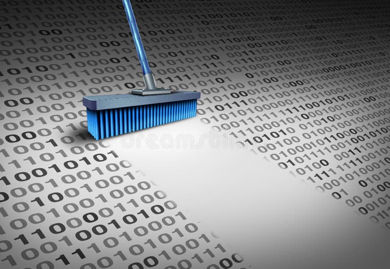 Download Deleting Data stock illustration. Illustration of broom - 76421192