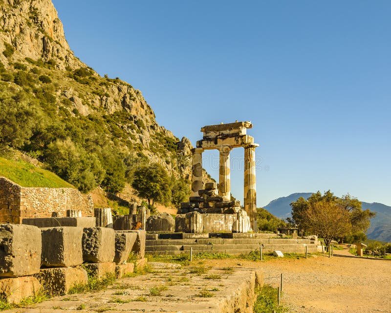 Delfos Oracle, Peloponese, Greece Stock Photo - Image of delphi, ruin ...