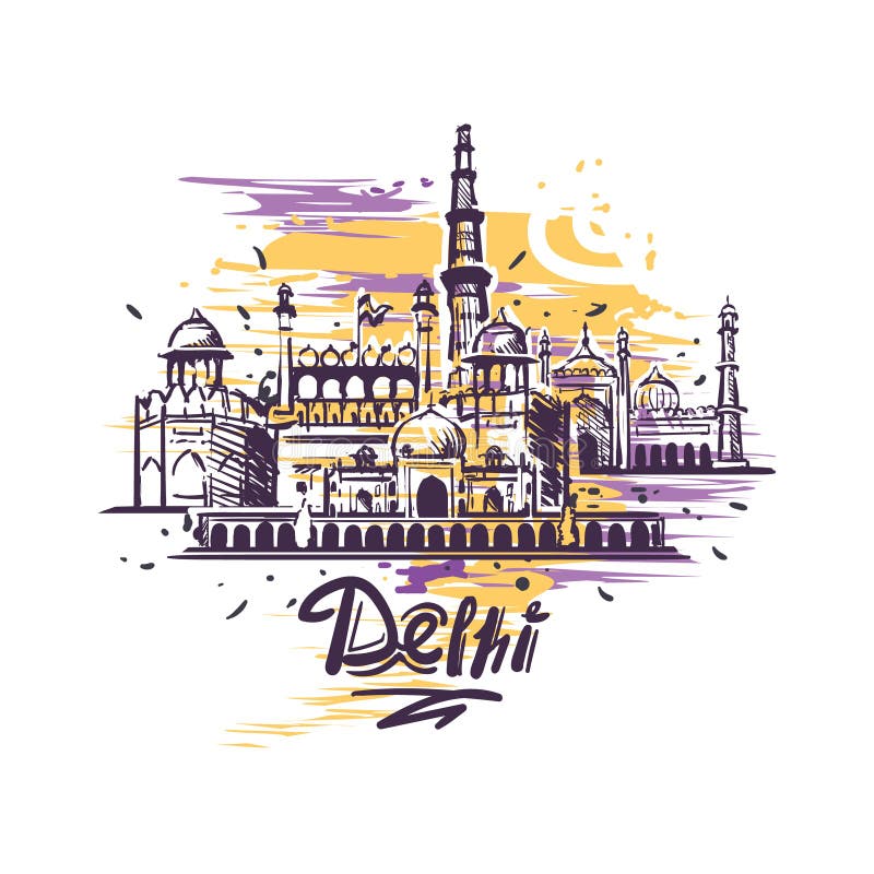 Cartoon Sketch Of The India Gate New Delhi India Stock Illustration   Download Image Now  Delhi Sketch India  iStock