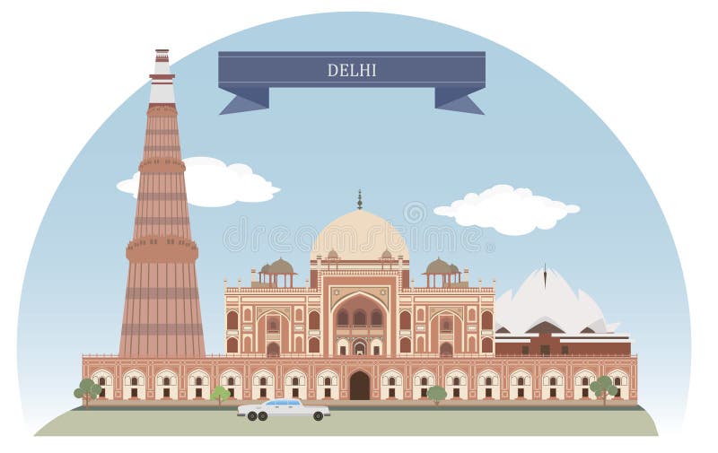 Delhi, India vector illustratie Delhi, India vector illustratie