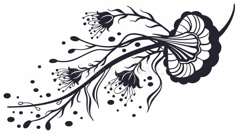 Delicact Abstract Floral Bloom with Swirling Elements design vectoriel AI générative illustration libre de droits